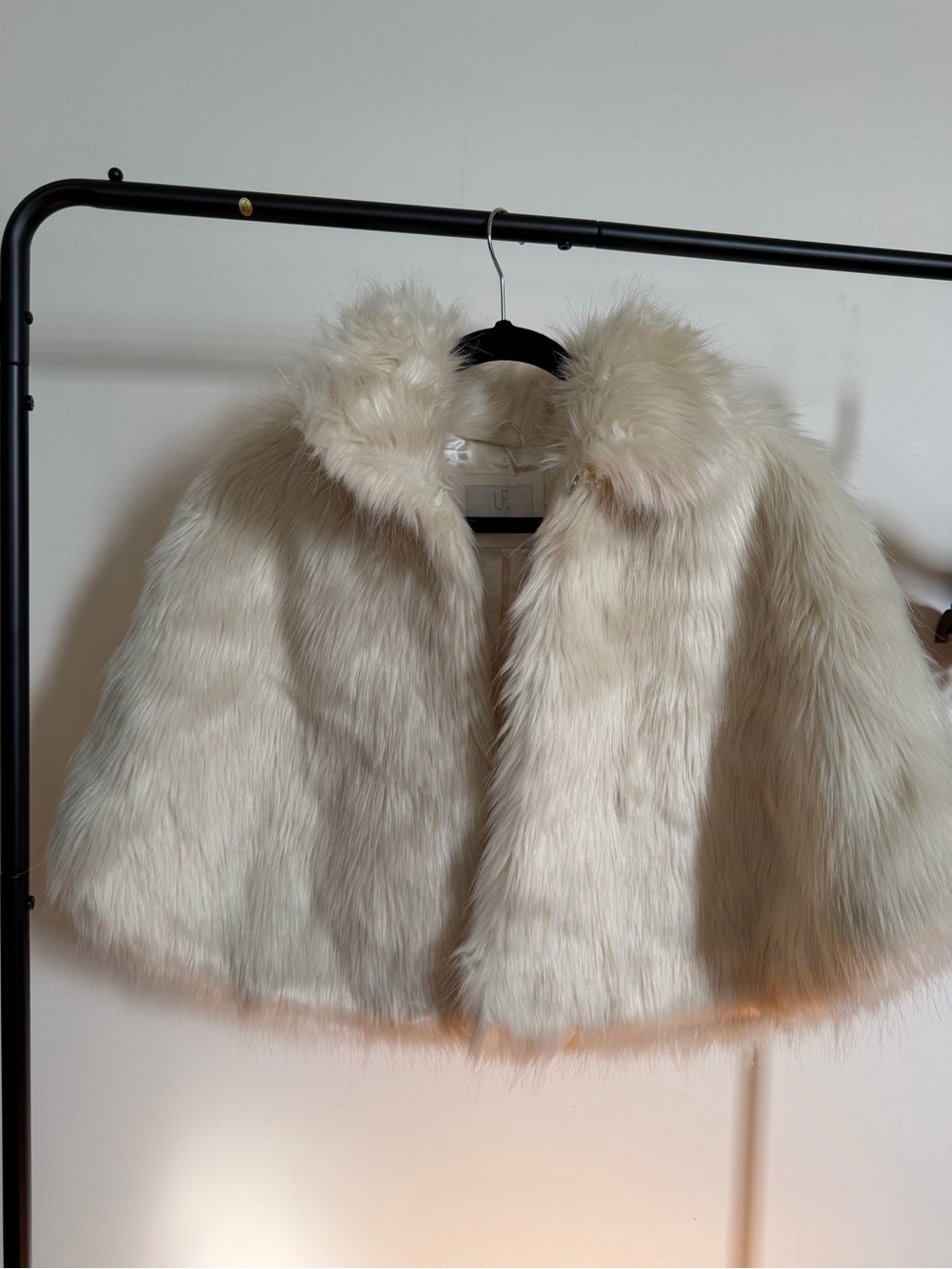 Unreal Fur Cream Faux Fur Cape for Women size XS/Small